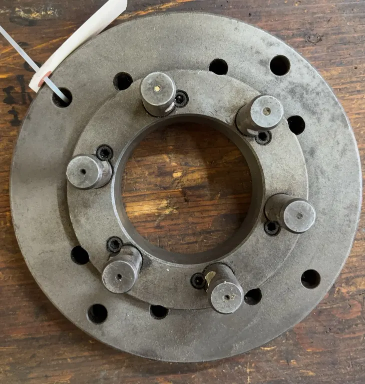 10" Lathe Back Plate with 4" Bore and 6 Mounting Studs