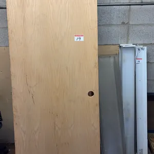 Assorted Solid-Core Wood Doors & Lighting Components