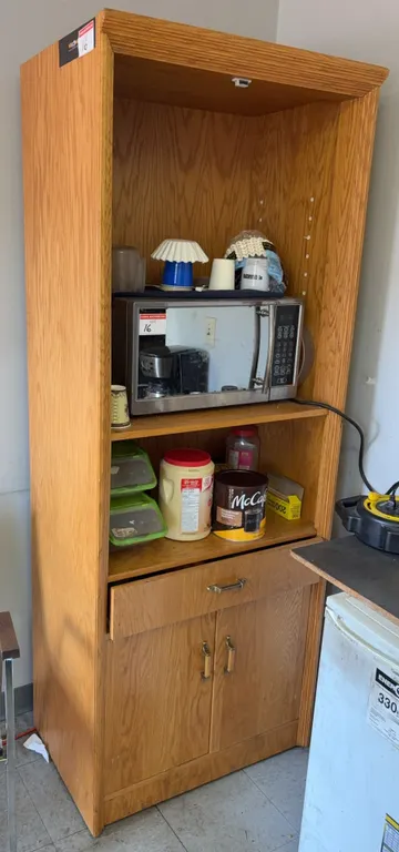 Storage Cabinet with Danby Microwave