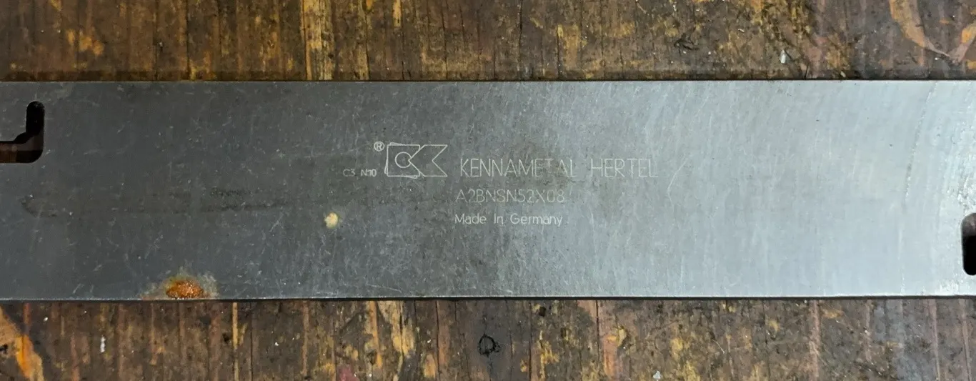 Kennametal Hertel A2BNSN52X08 Indexable Cut-Off & Grooving Blade, Made in Germany