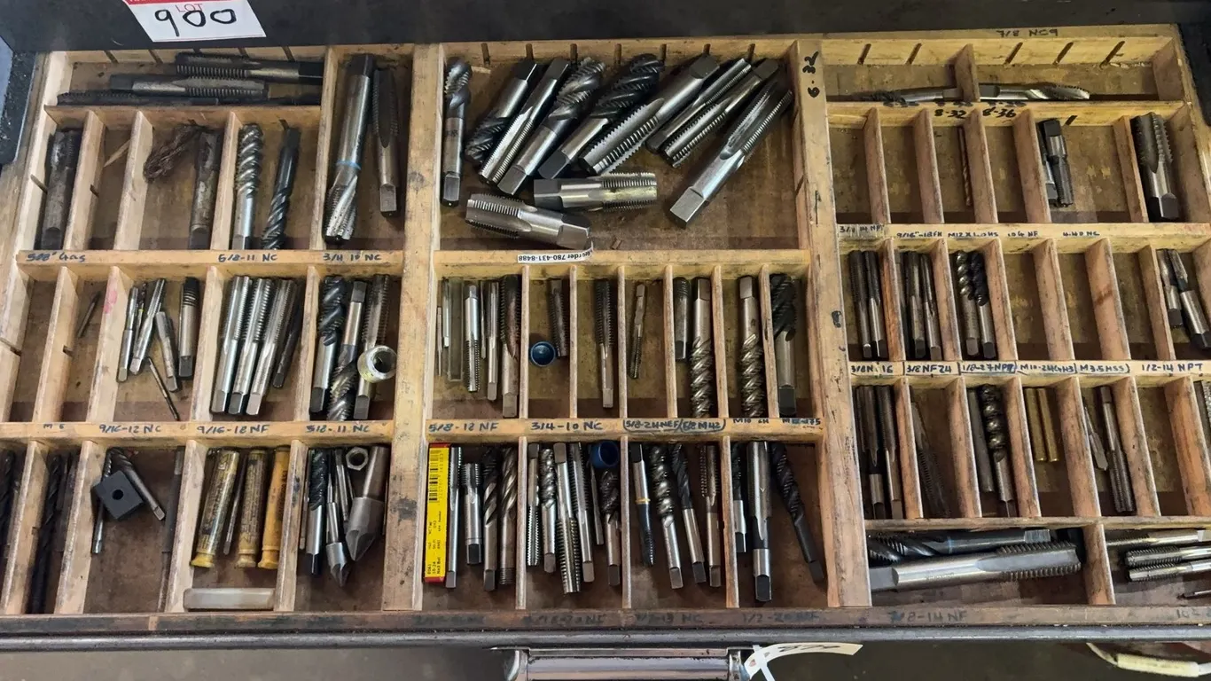 Assorted Machine Taps, Threading Taps, End Mills & Cutting Tool Lot