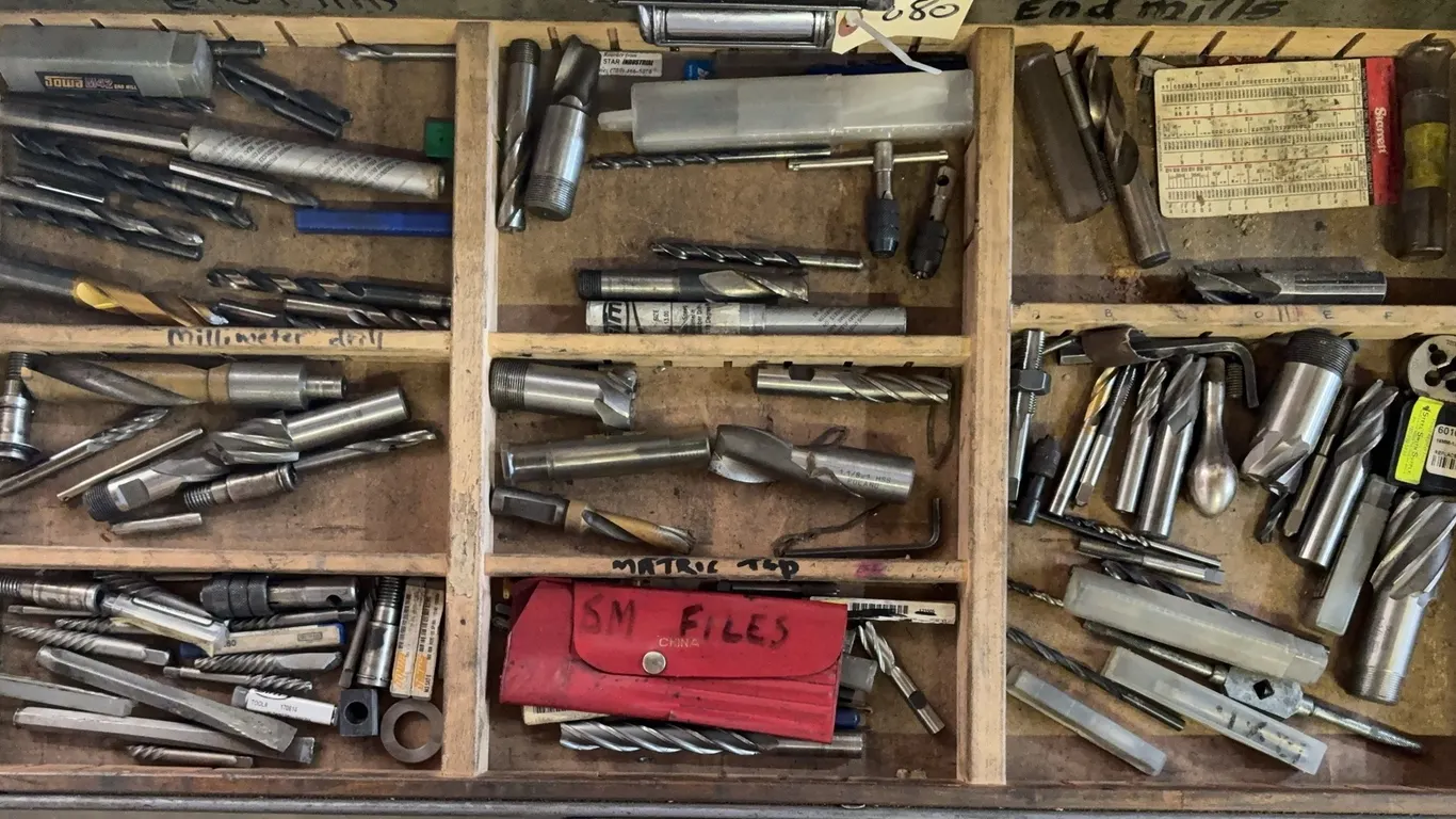 Assorted End Mills, Reamers, Countersinks, Files & Machine Shop Cutting Tools Lot