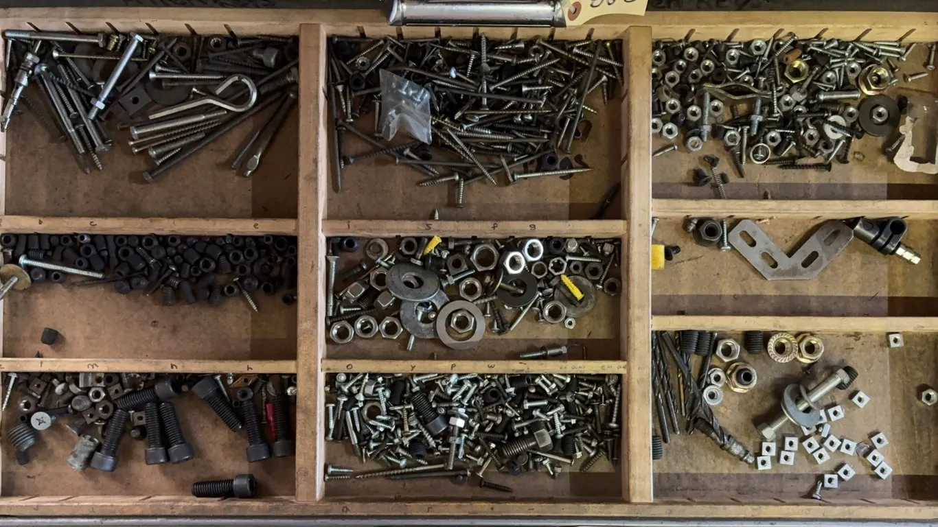 Assorted Machine Fasteners, Cap Screws, Nuts, Hardware & Shop Parts Lot