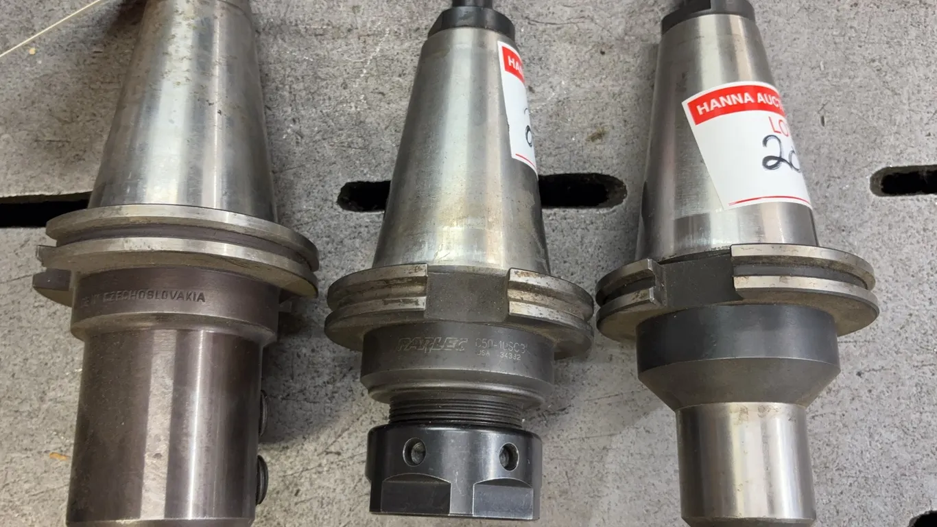 CAT50 Tool Holder Lot with Parlec Shrink Fit Holder & Milling Tool Holders