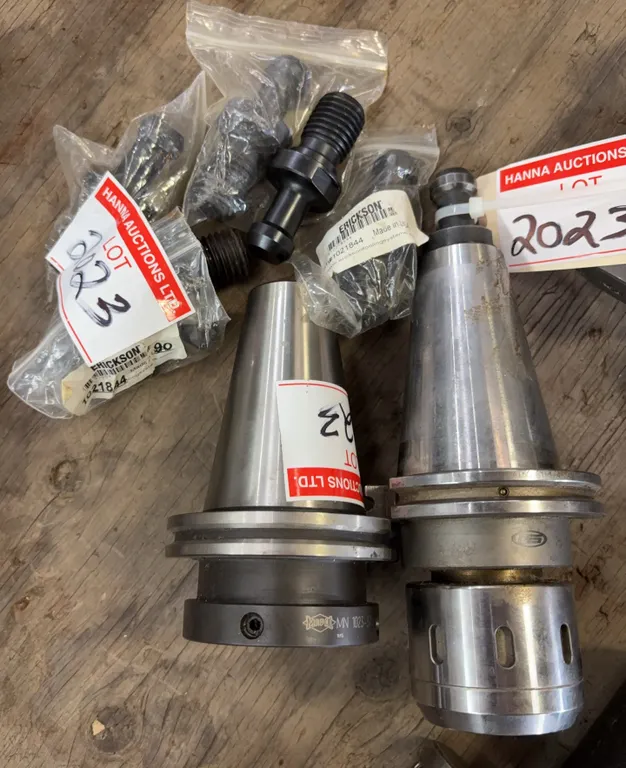 CAT50 Taper Tool Holder Lot with Erickson Pull Stud Hardware