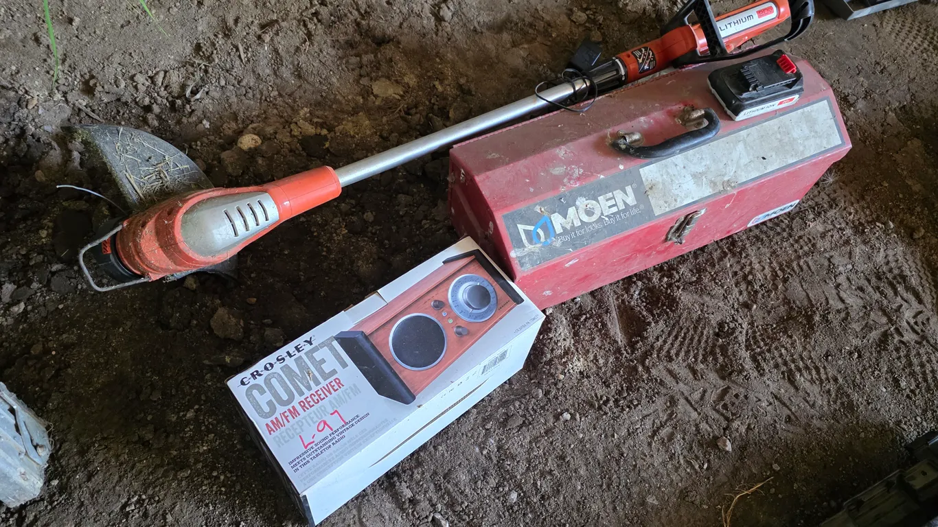 Toolbox, String Trimmer, Crosley Radio, Untested