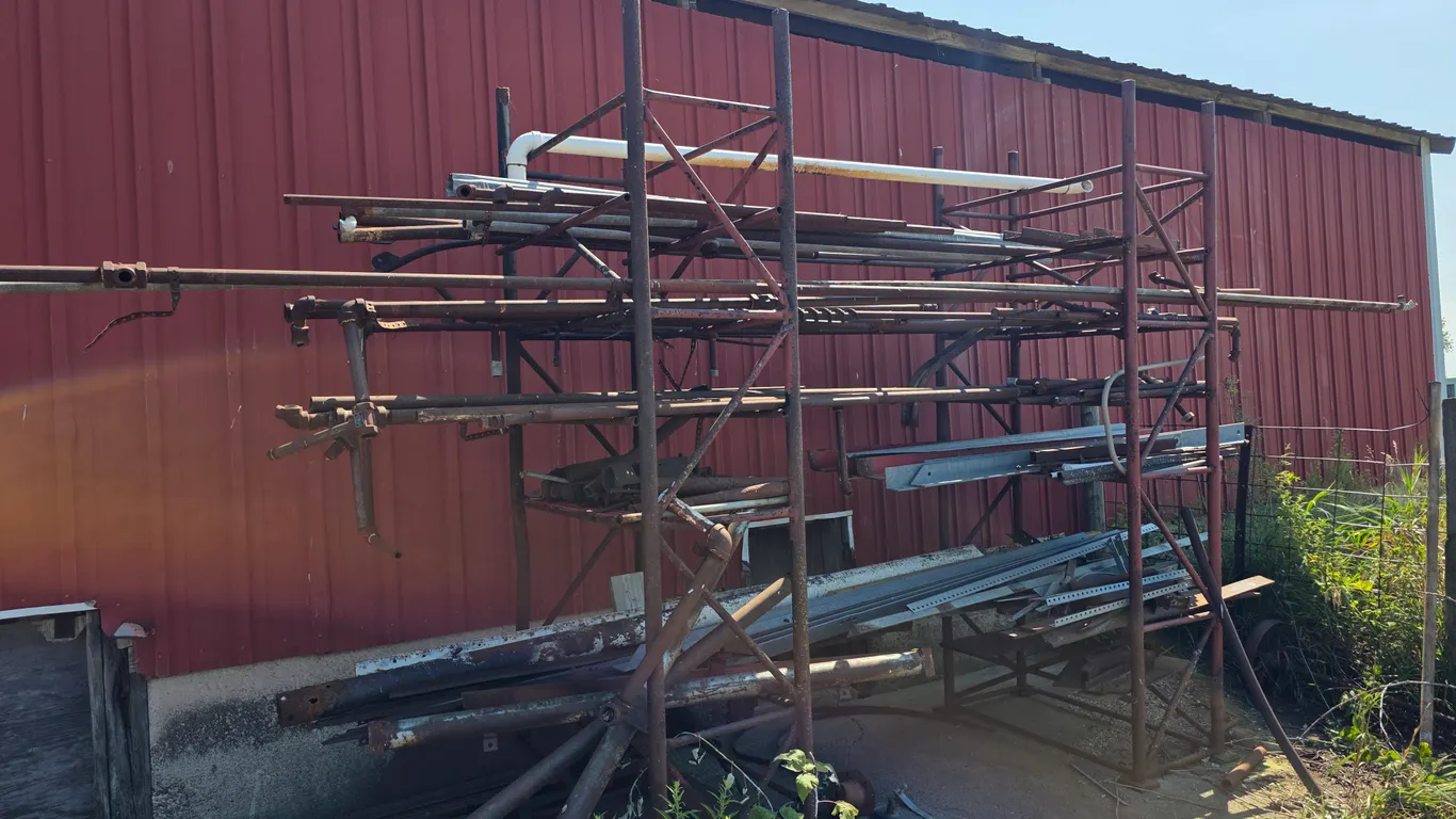 Metal Rack and Contents