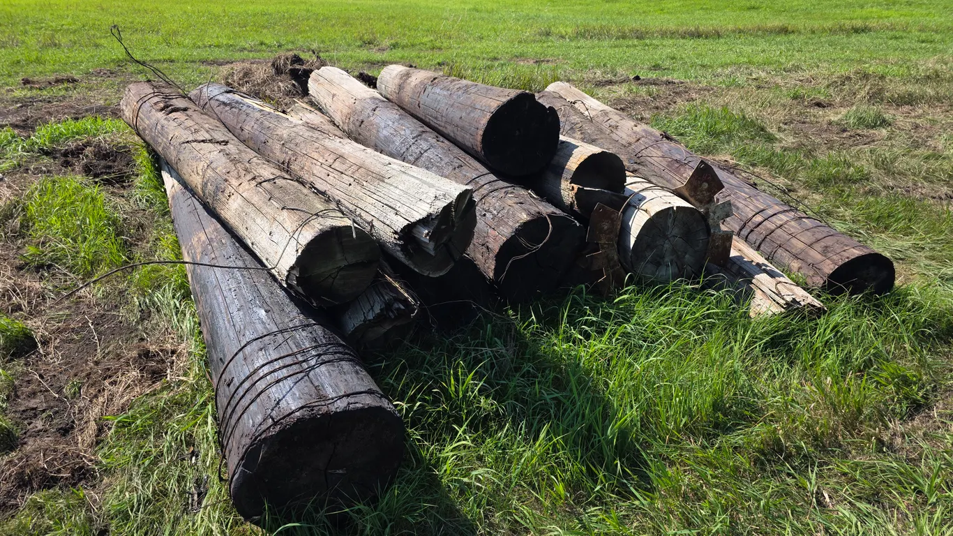Approx 12 Large Wooden Posts, Approx 16” x 10’ – 11’, Buying All for One Money