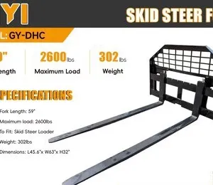2025 GIYI DHC 60 Inch Skid Steer Forks (Unused)