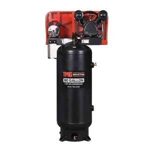 60 Gallon 5 HP Stationary Electric Air Compressor, 5 Min Fill Time, 230V Induction Motor, Single Sta