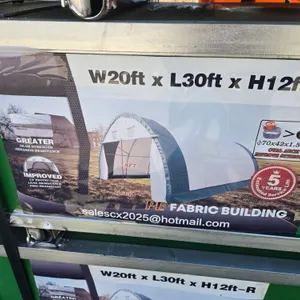 Hasnbase Dome Storage Shelter S203012R-300gsm PE Dome 20'W X 30'L X 12'H~New!