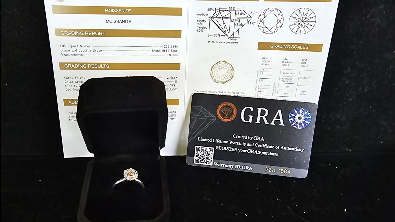 *NEW* .925 SILVER 2 CT MOISSANITE LAB DIAMOND SOLITAIRE RING: SIZE 7