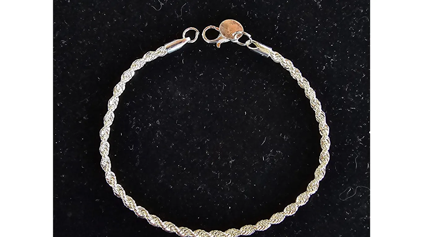 *NEW* 925 SILVER 3MM TWISTED ROPE BRACELET: 8.5" LONG