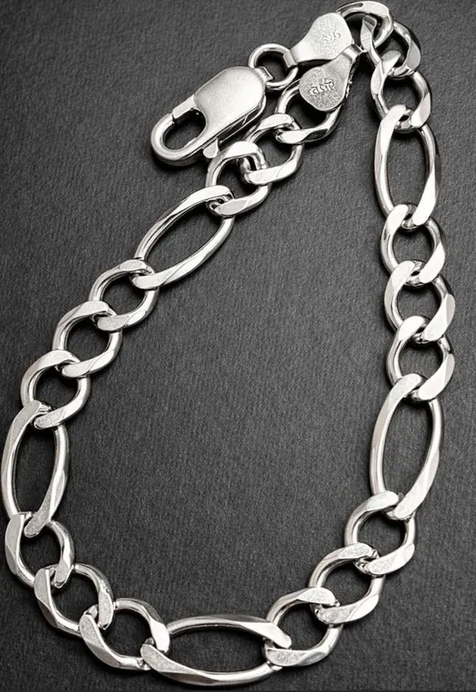 SILVER(11.21G), RHODIUM PLATED BRACELET 8", SUGGESTED RETAIL VALUE $330