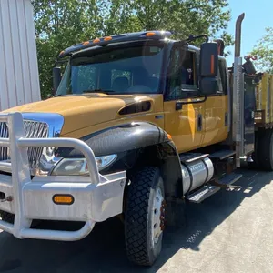 2013 INTERNATIONAL 4300M7 DURASTAR, 4DR QUAD CAB FLATDECK, YELLOW, VIN 1HTMZSKN6DJ198761,