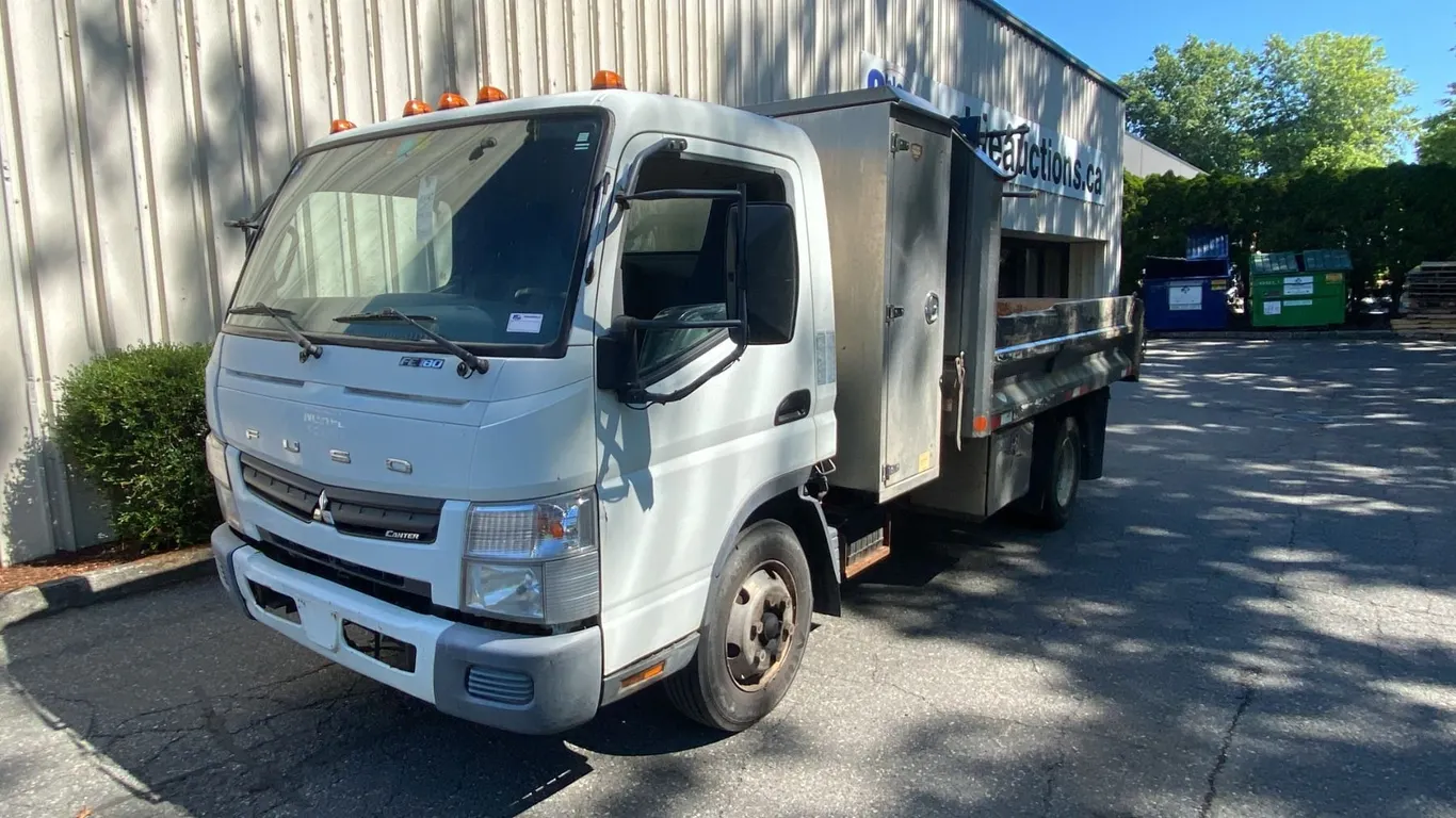 2012 MITSUBISHI FUSO CANTER FE180, 2DR DUMP TRUCK, WHITE, VIN JL6CRE1A4CK000445,