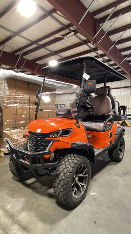 GC42S 4-SEAT ELECTRIC GOLF CART *ORANGE* 43KM TOP SPEED, REAR WHEEL DRIVE, 9" MULTIMEDIA SYSTEM,