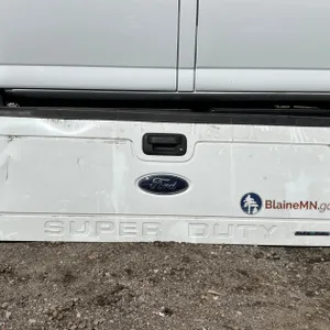 White Ford Super Duty Tailgate