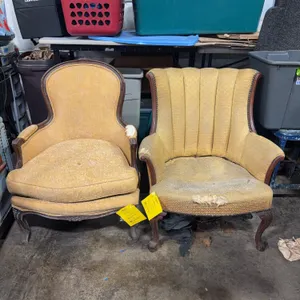 Pair of Vintage Upholstered Accent Chairs – Project/Restoration