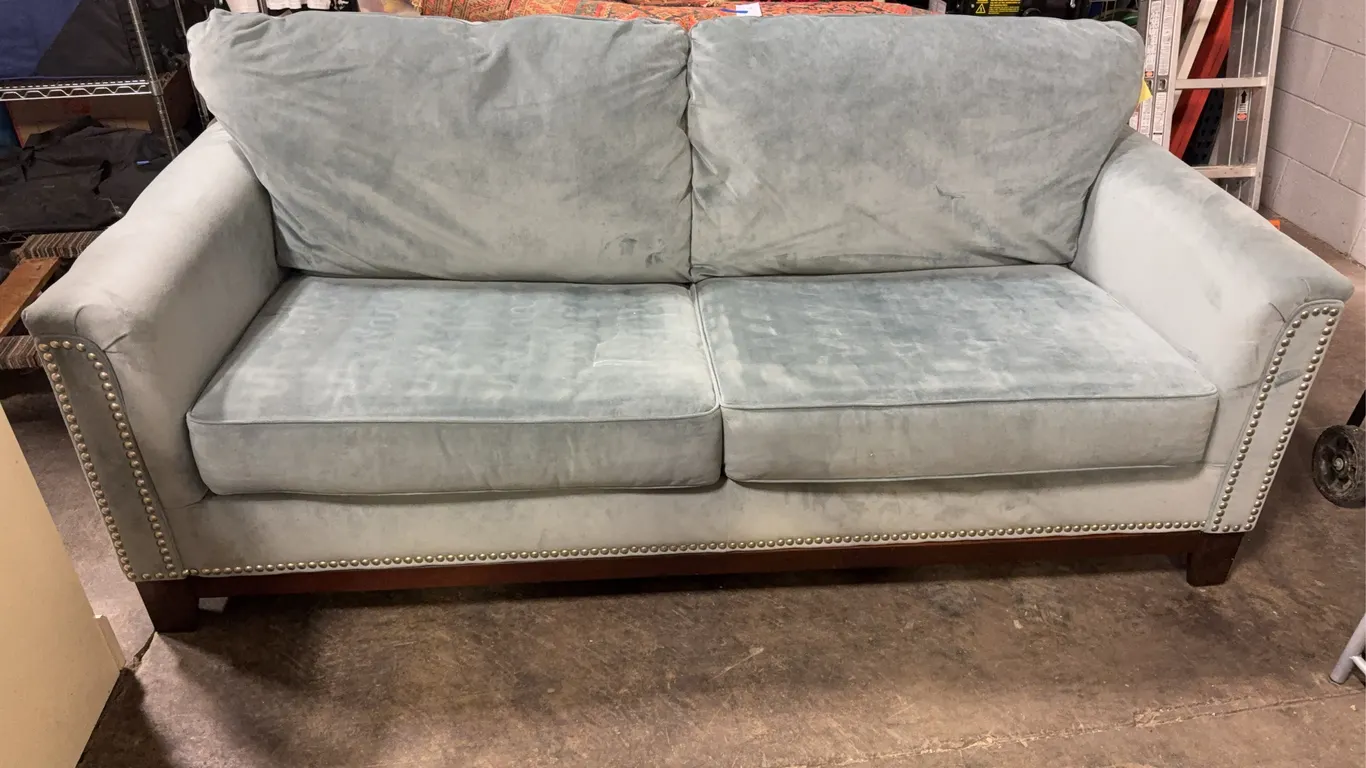 Upholstered Sofa with Nailhead Trim