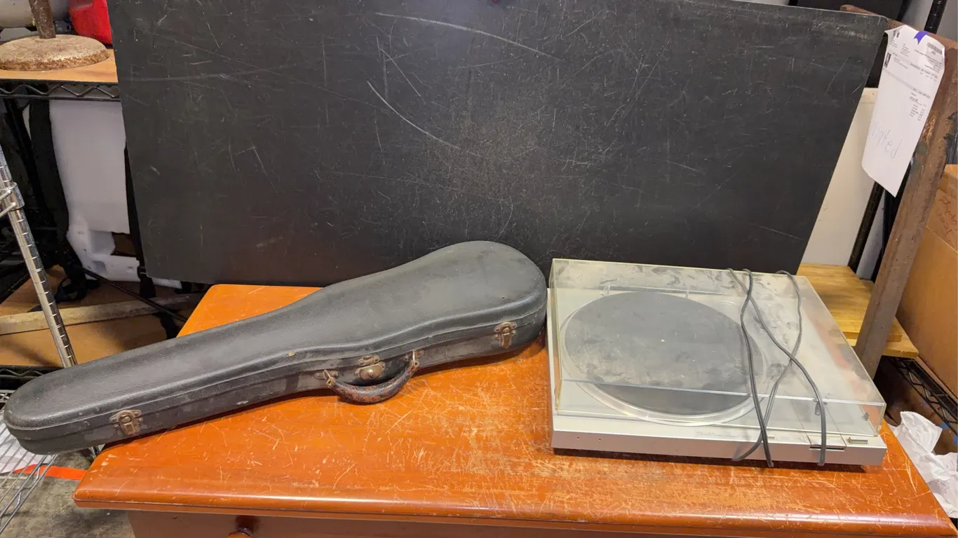 Vintage Sony Turntable & Violin Case