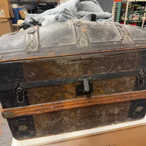 Antique Dome-Top Steamer Trunk