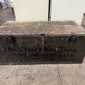 Vintage Wood & Metal Storage Trunk