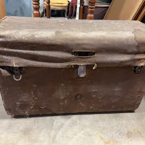Vintage Canvas-Covered Steamer Trunk