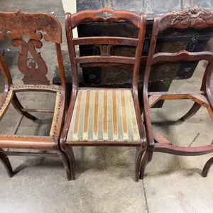 Three Antique Carved Wood Side Chairs – Restoration Project