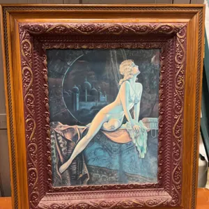 Vintage Art Deco Style Framed Glamour Print