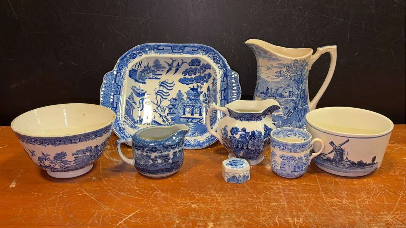 Blue & White Transferware Pottery Collection