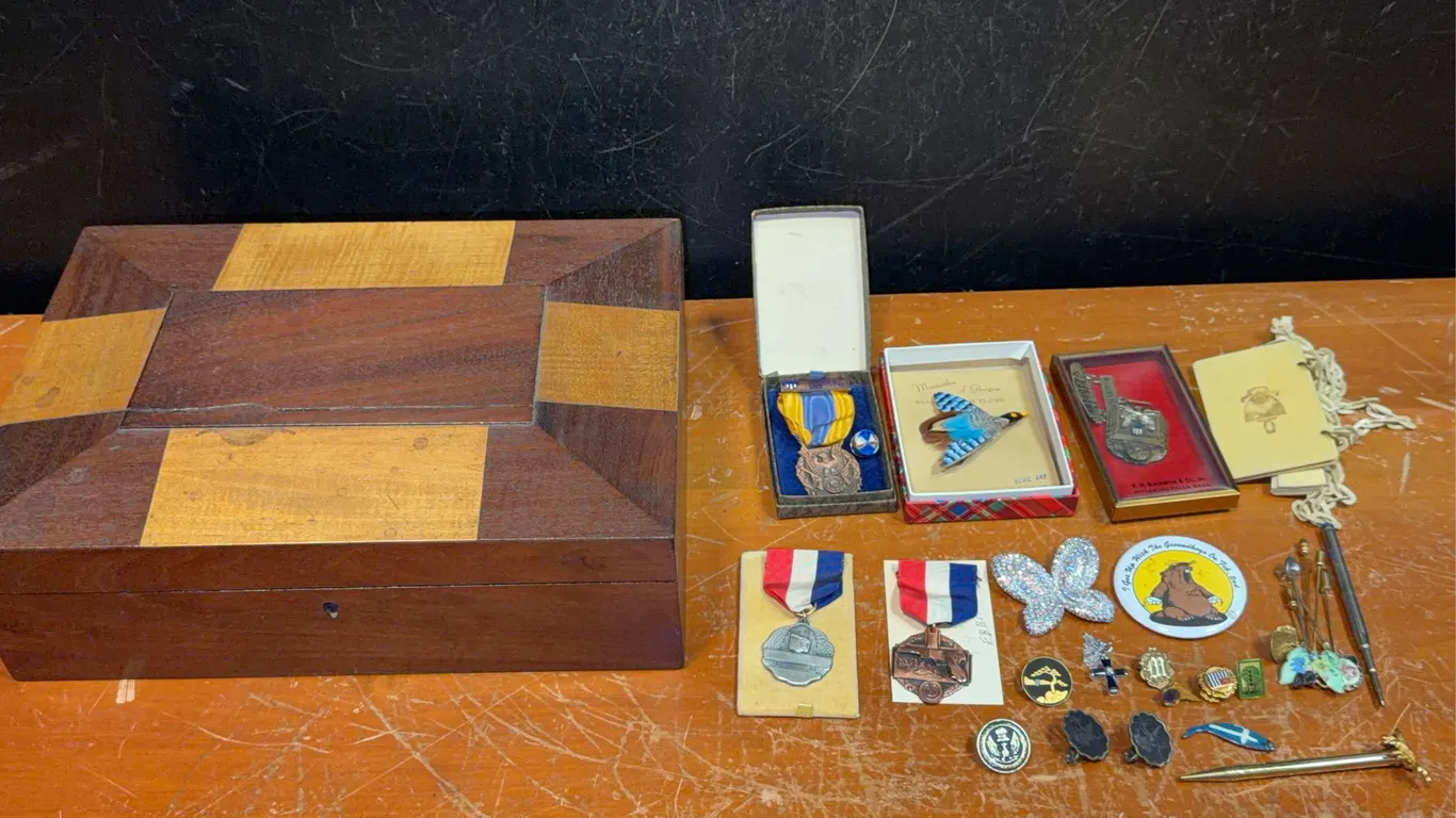 Vintage Military Medals, Pins & Souvenir Collection