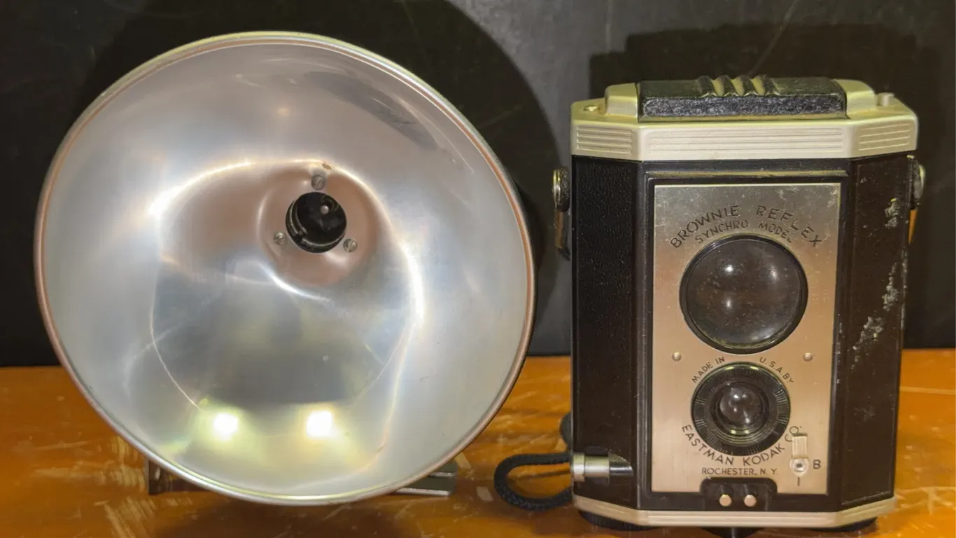Kodak Brownie Reflex Synchro Model Camera & Flash