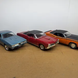 Three Pontiac & Plymouth Muscle Car Die-Cast Models