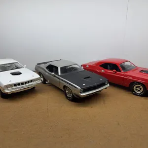 Three Plymouth Barracuda & Dodge Challenger Die-Cast Models