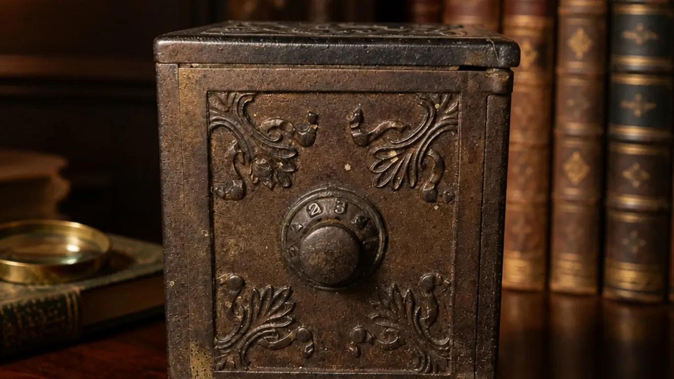 Antique Cast Iron Bank - Combination Coin Bank- do not have combo