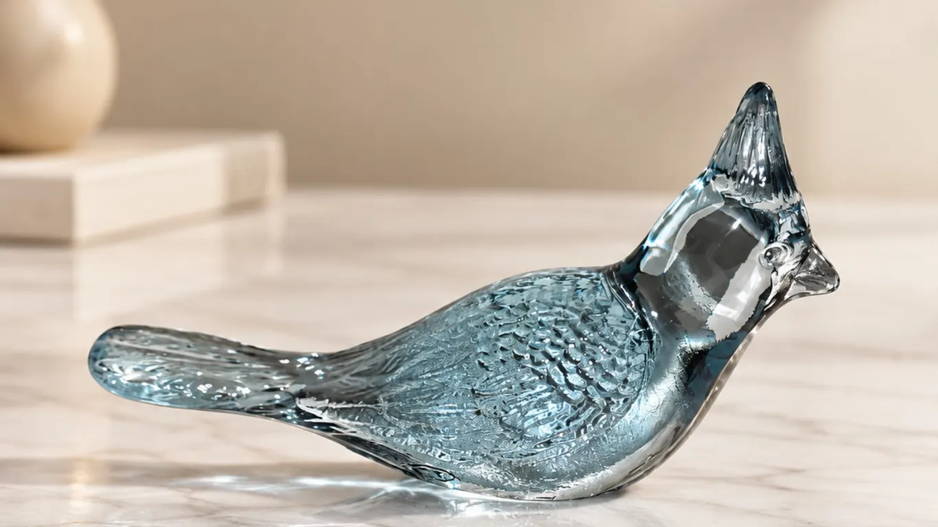 FENTON BLUE CARNIVAL GLASS BLUE JAY BIRD FIGURINE PAPERWEIGHT COLLECTABLE, great condition