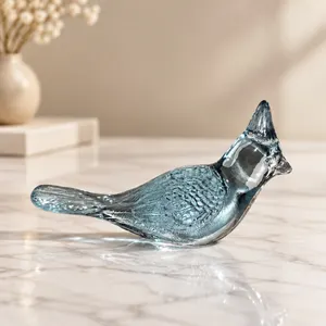 FENTON BLUE CARNIVAL GLASS BLUE JAY BIRD FIGURINE PAPERWEIGHT  COLLECTABLE, great condition