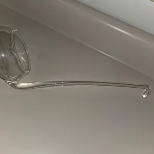 ELEGANT Vintage MCM Riekes Crisa Moderno Hand Blown Crystal Punch Ladle