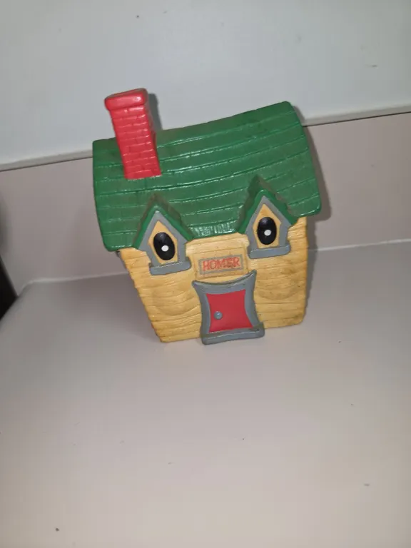 1960s Era Little Falls Minnesota Home Savings house shaped vinyl bank HOMER