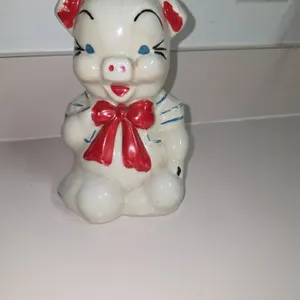 Vintage Pig In Sailor Suit Ceramic Piggy Coin Bank 6”