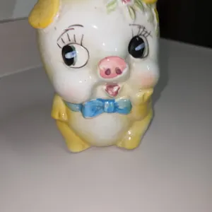 Vintage Ceramic Floral Piggy Bank