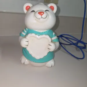 Avon Ceramic Beary Cute Bear with I Love You Photo Heart Vintage Coin Bank