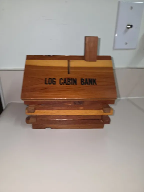 Wooden Log Cabin Bank