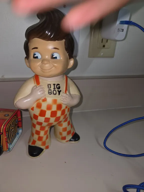 Vintage Frisch’s Bobs Big Boy Figure Bank 9" Rubber Coin Piggy Icon Rare HTF Old