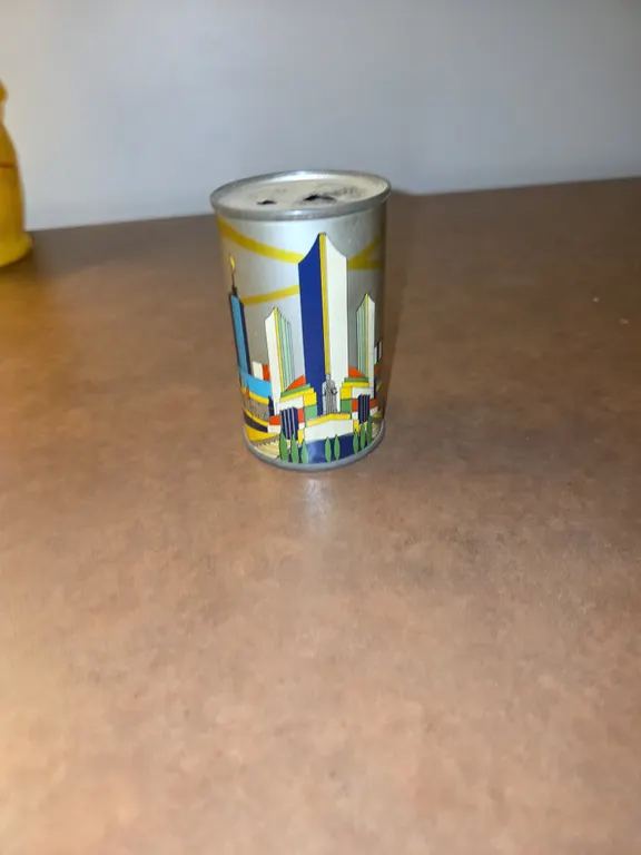 Vintage Chicago Worlds Fair 1933 1934 American Can Company Metal Bank 3.5 Inches