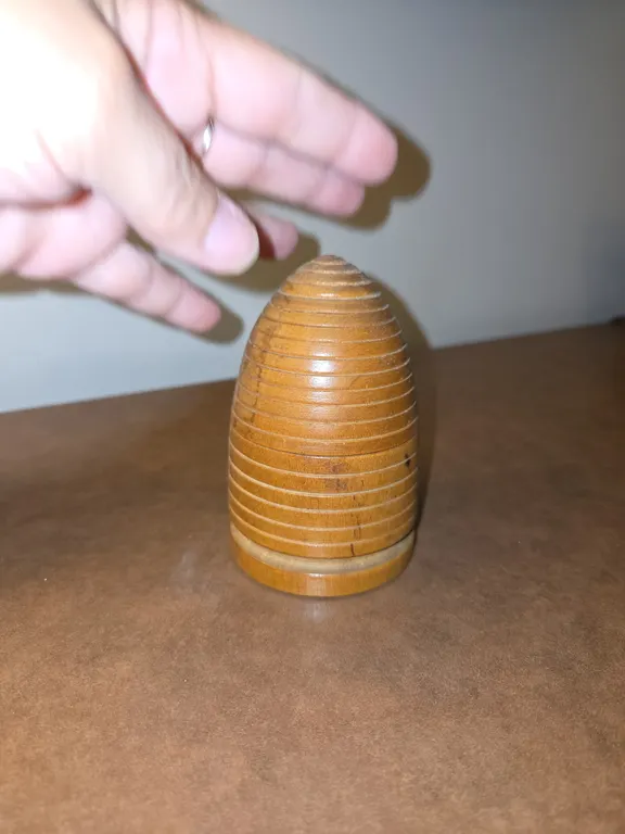 4.5" beehive coin bank, wood
