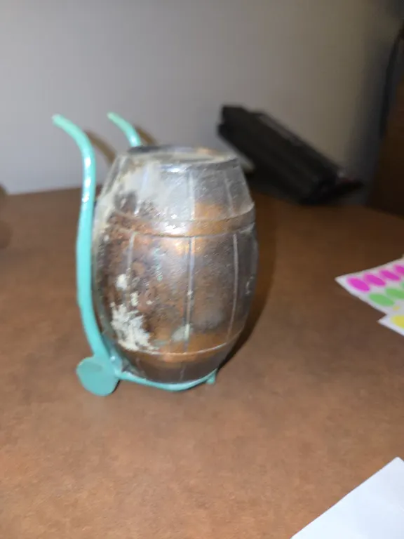 Barrel coin bank heavy, steel 5"
