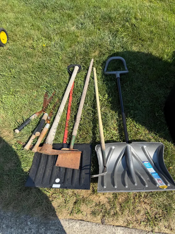 Assorted Lawn & Garden Tools – Shovels, Snow Shovels, Shears & More