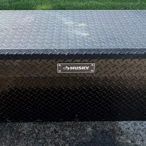 Husky Diamond Plate Truck Tool Box w/ Tie Down Straps